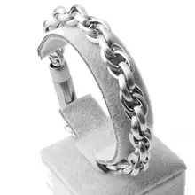 Браслет из нержавеющей стали 316L, ширина 10 мм, серебряный цвет, Звено Якорной цепочки, ювелирный подарок 8,66"