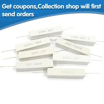 

2pcs 20W 5% Cement Resistor Power Resistance 0.1 ~ 10K 0.1R 0.5R 10R 50R 0.22 0.33 0.5 1 2 5 8 10 20 22 30 50 100 1K 1.5K 2K ohm