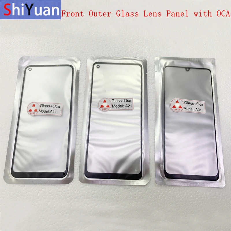 5 Pcs Front Outer Glass Lens Touch Panel Cover For Samsung A10 A20 A30 A50 A70 A11 A21 A31 A71 A21S A01 Core Glass Lens with OCA