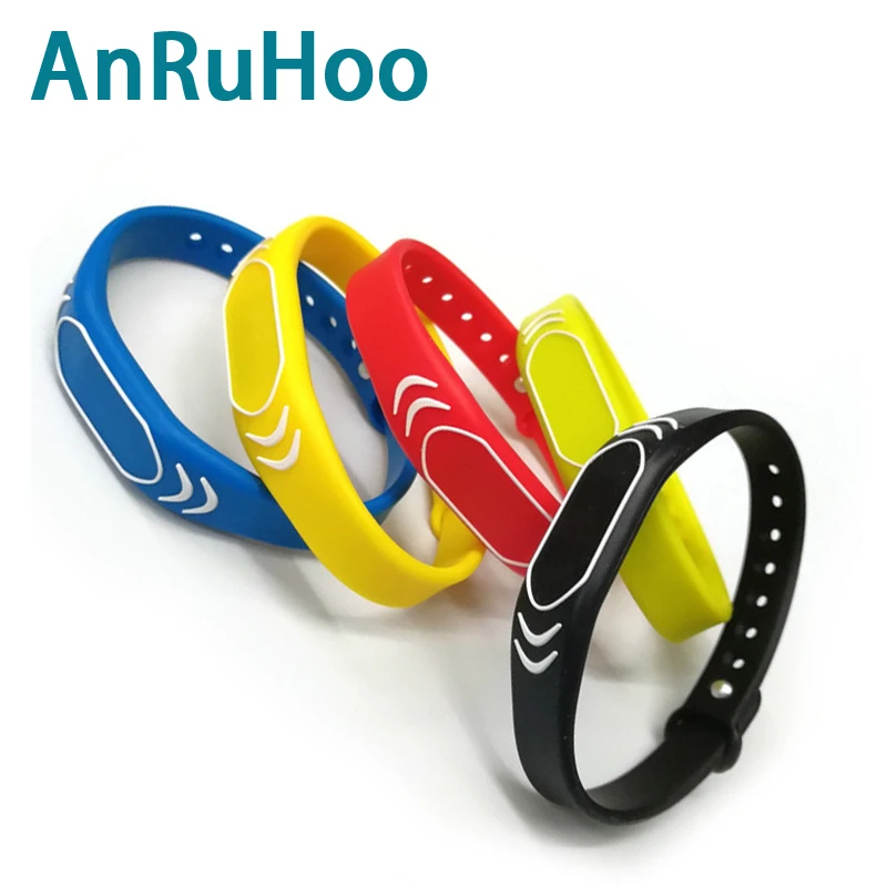 RFID 스마트 방수 손목 밴드, 조절식 EM4100 읽기 전용 팔찌, TK4100 액세스 제어 토큰, 125Khz 키 카드, 5PCs