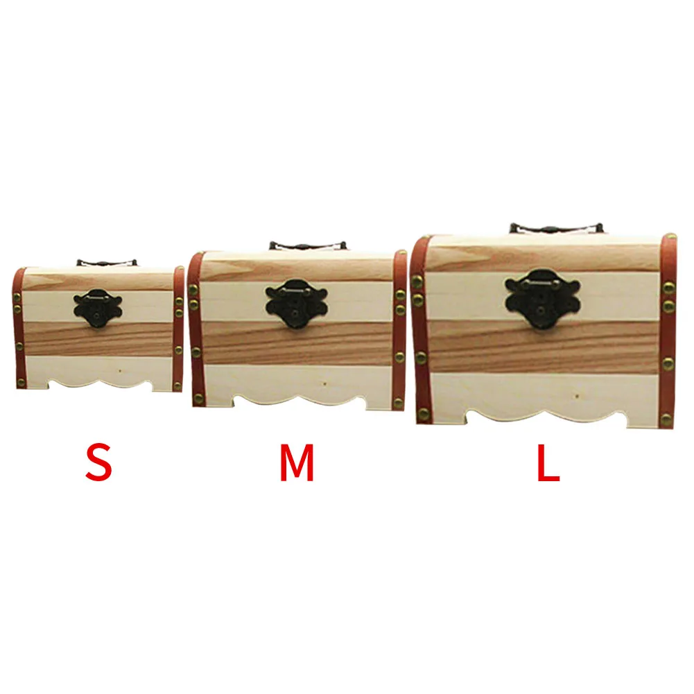 Children Coin Box Money Saving With Lock Portable Gift Thickened Carrying Storage Handmade Vintage Wooden Piggy Bank Organizer