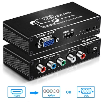 

ProAV 1080P HDMI to Component YPbPr Converter 720P RGB HDMI to VGA Video adapter with R/L RCA & Optical Toslink for PS4 pro HDTV