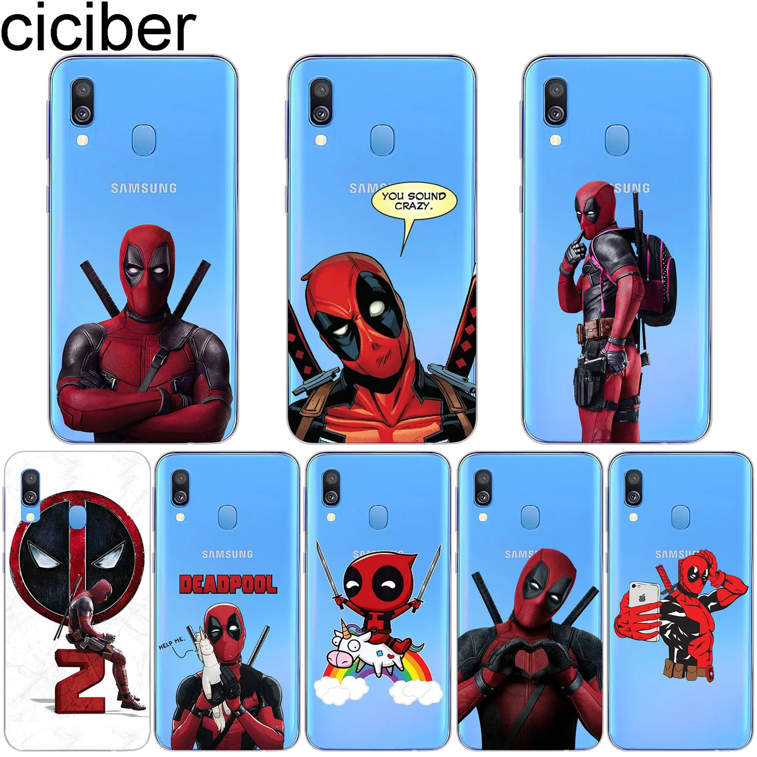 

ciciber for Samsung Galaxy A50 A70 A40 A30 A20 A60 A10 A20e A80 Phone Cases Soft Silicone TPU Cover Coque Fundas Shell Deadpool