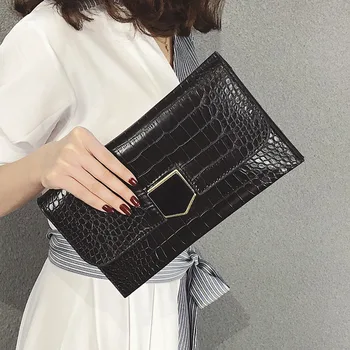 

Bags 2019 New Simple Crocodile Pattern Handbag Korean Personality Fashionable Clutch Ms. Backpack