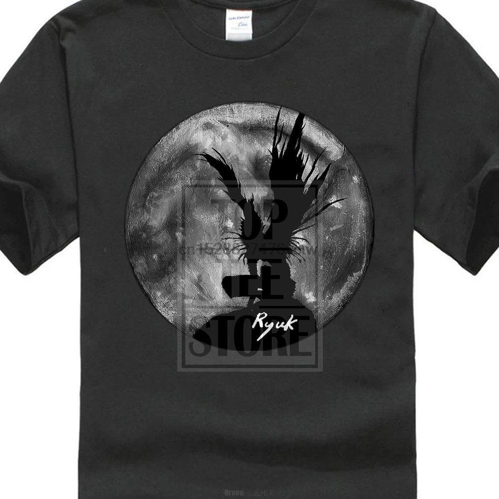 Cotton Vintage Tee Shirts Cute Death Note Shinigami Ryuk Anime Printed T Shirt Popular Funny Hipster O-Neck Cool Tops | Мужская одежда