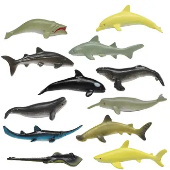 

12pcs Simulation Sea Animal Model Marine Animal Set Shark Dolphin Whale Model for Children