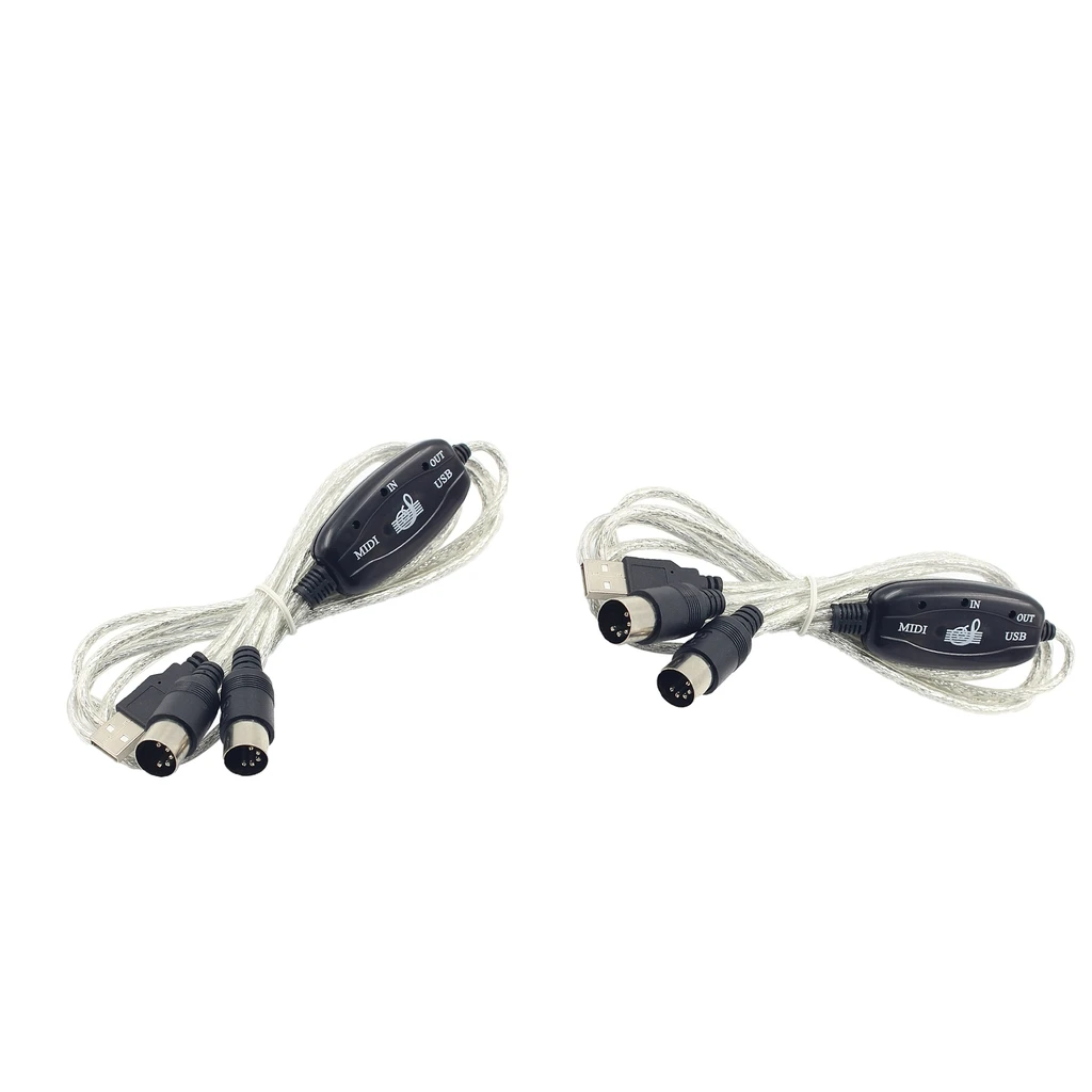 2 шт. USB IN-OUT MIDI Интерфейсный кабель конвертер ПК в музыкальный Адаптер клавиатуры MIDI-соединительный кабель USB