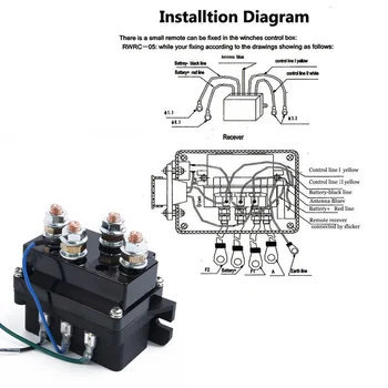 

Contactor 500A Winch Remote Kit Control Solenoid Wireless Professional