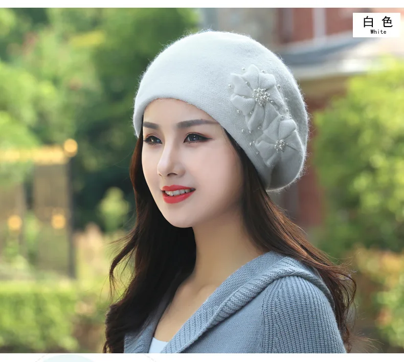 Новая осенняя и зимняя Корейская версия для девочек, теплая бархатная шапка из кроличьей шерсти, милый женский берет, шапка