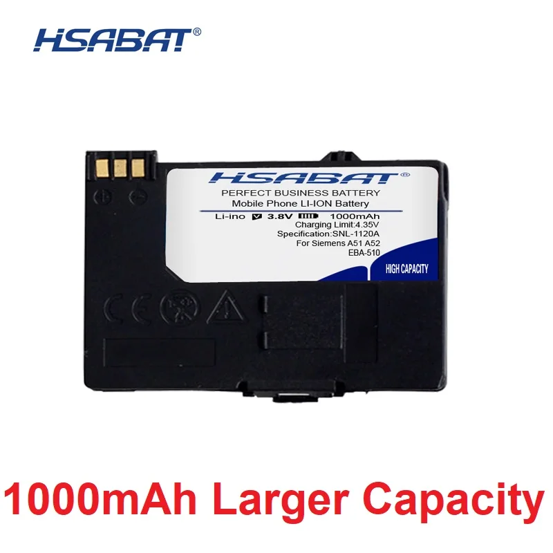 Аккумулятор HSABAT 0 цикл 1000 мАч для Siemens A51 A52 A55 A56 A57 A60 A62 A65 A75 C55 C56 C60 C61 C70 C71 A70 S55 |