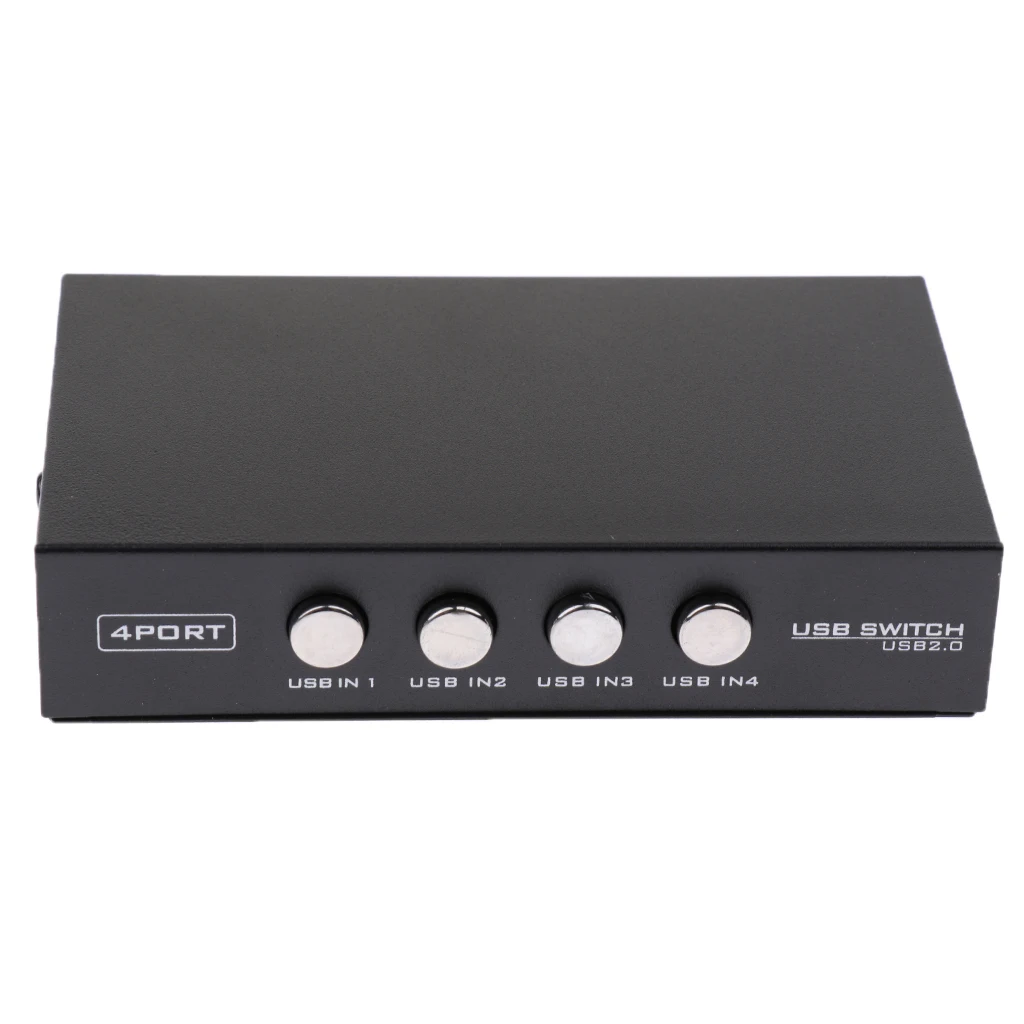 USB 2.0 Sharing Selector Switch KVM 4 Port HUB For PC Scanner Printer Black