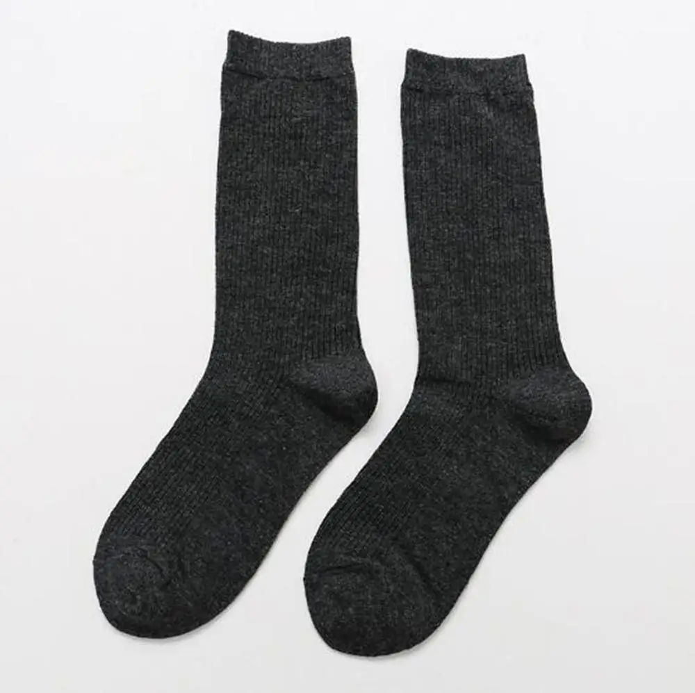 Бежевый Смешные носки Харадзюку женские хлопковые Chaussettes женские длинные носки без пятки дамские однотонные Ретро Sen Piled Up Носки Шорты Носки - Цвет: Бежевый