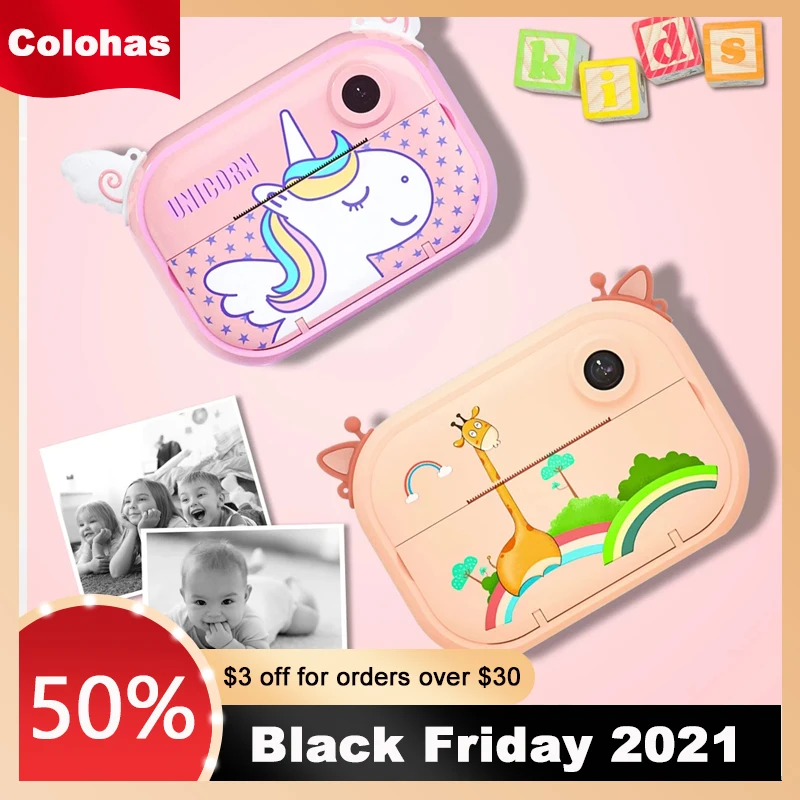 Kids Video Photo Camera With Print Children's Instant Toys For Girls Birthday Gift Instantane | Электроника