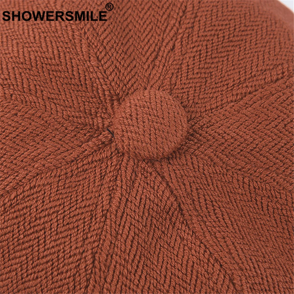 SHOWERSMILE Ретро кепка газетчика для женщин весенне Летняя женская восьмиугольная