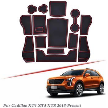 

20pcs Car Styling Gate slot pad For Cadillac XT4 XT5 XTS 2015-2020 Silica Gel Door Groove Mat interior Non-slip dust Accessory