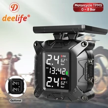 Deelife-Sistema de Monitoreo de neumáticos TPMS para motocicleta, Motor de Moto, Scooter, con Solar, resistente al agua, TMPS