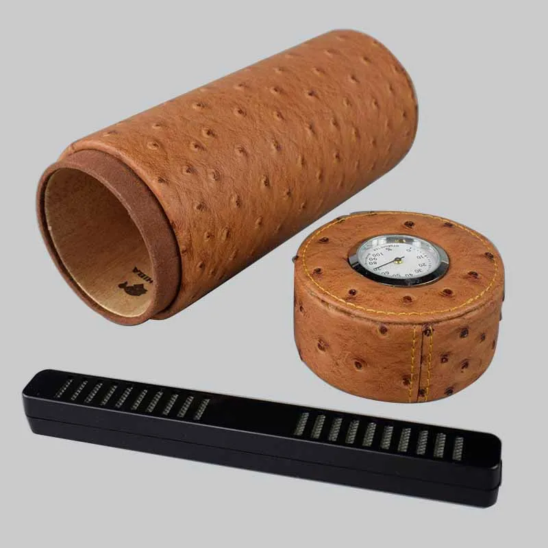 Чехол для сигар COHIBA коричневая круглая сигара из кожи и кедрового дерева