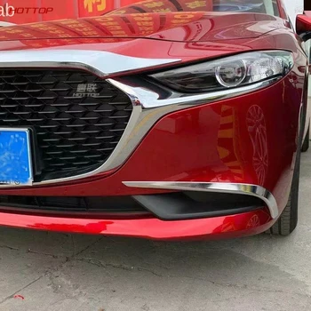 

For Mazda 3 Axela 2020 Chrome Front Foglight Eyebrow Eyelids Cover Trim Front Bumper Fog light Trim Car Auto Accessories
