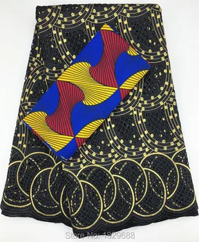 

Latest ankara fabric swiss voile lace in switzerland black african lace fabric 2.5+3yards swiss dry cotton lace dubai lace C0083