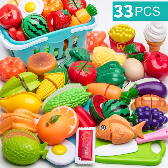 Hot Pretend Play Set Plastic Food Toy DIY Cake Toy Cutting Fruit Vegetable Food Pretend Play Toys For Children Educational Gift 4
