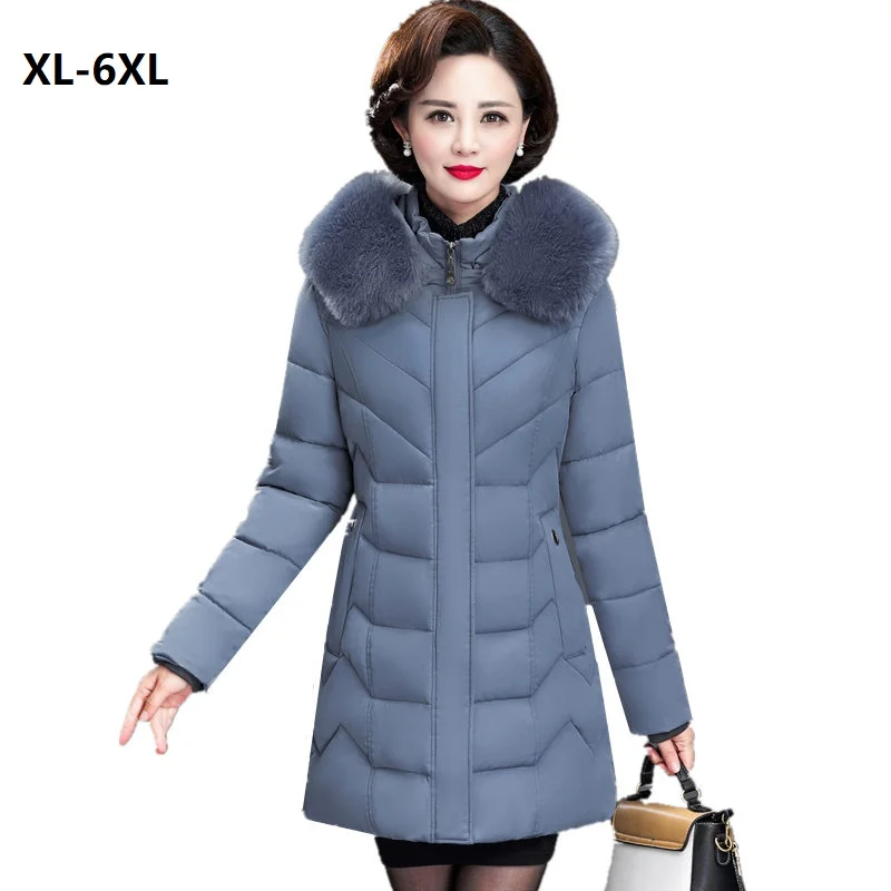 Большие размеры, XL-6XL, женская зимняя куртка, новинка, с капюшоном, меховой воротник, пуховик, хлопковая куртка, пальто, женские теплые утепленные парки, верхняя одежда