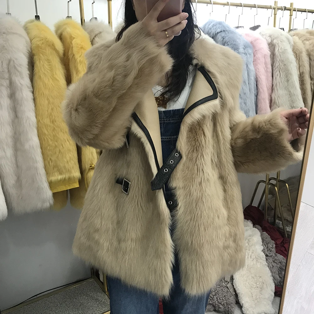 Настоящее пальто из Тосканы с мехом, Женское пальто из натуральной кожи, Свободное пальто из овечьей шерсти, модный стиль