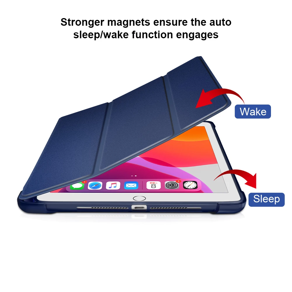 With 7th Holder Slim Leather 2019 Gen inch 10.2 Case For Pencil iPad PU A2198 Tri-fold