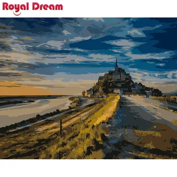 

Castle by the sea DIY Painting By Numbers Canvas Painitng Home Wall Art Picture Coloring By Numbers For Home Decor
