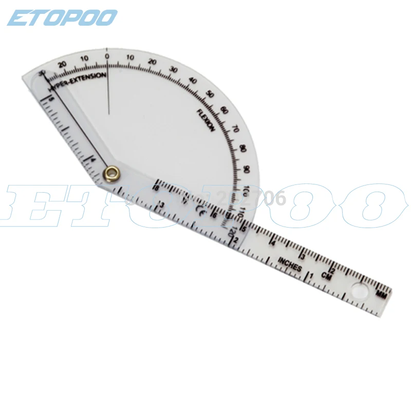 1set fingder goniometer + 17CM Medical Goniometer plastic protractor 180 degree angle ruler finger ruler medial