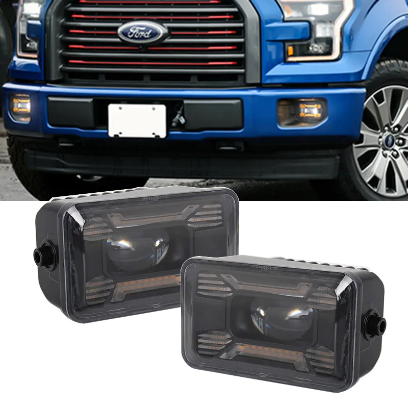 

2015 2016 2017 for Ford F150 Morimoto Black LED Fog Lights Direct Fit 1500 Lumens Pair New