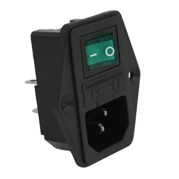 

AC 10A 250V IEC320 C14 Inlet Module with Neon Lamp Rocker Switch and Fuse Holder