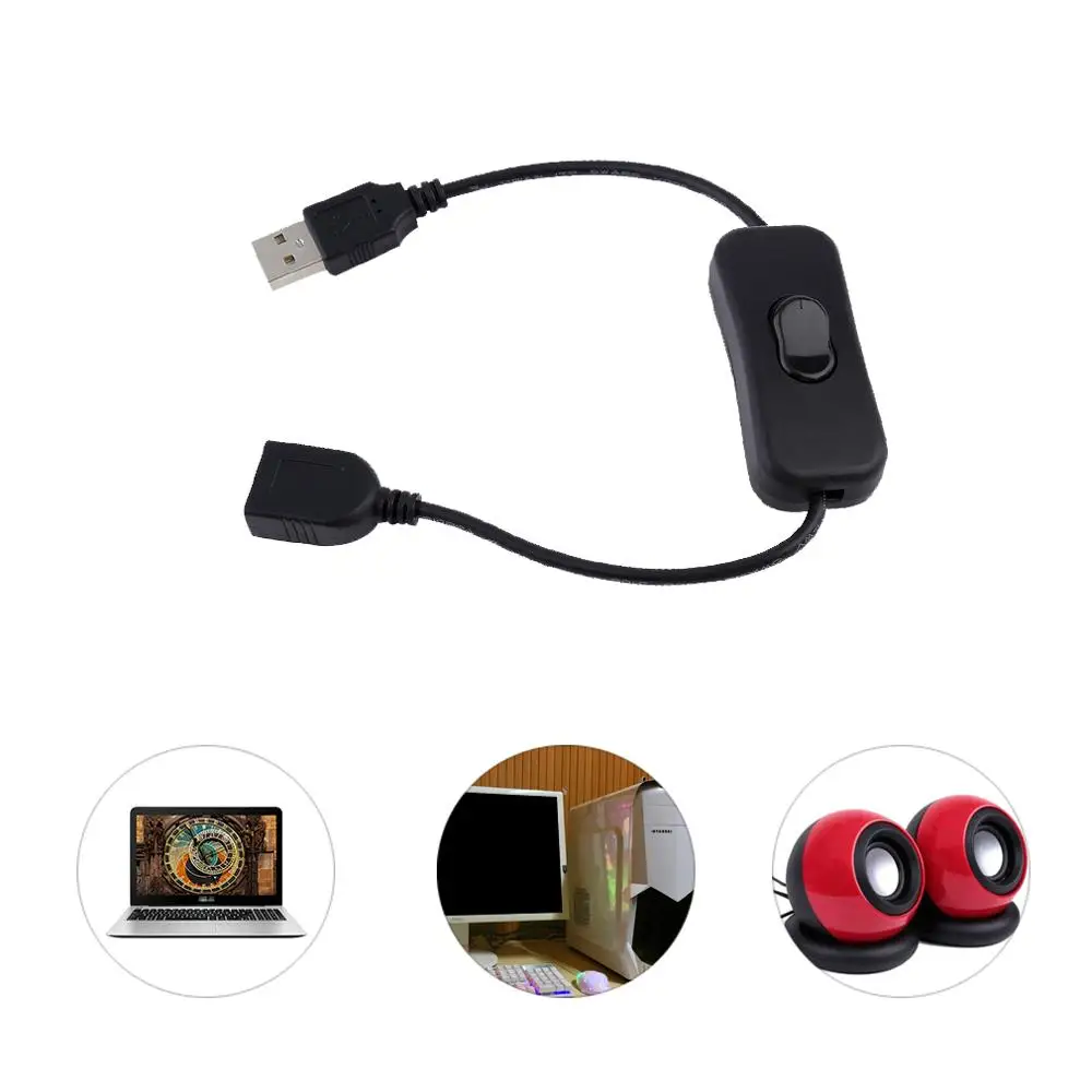 USB кабель, новинка, 28 см, USB 2,0 A, папа-Мама, удлинитель, черный кабель с переключателем, вкл
