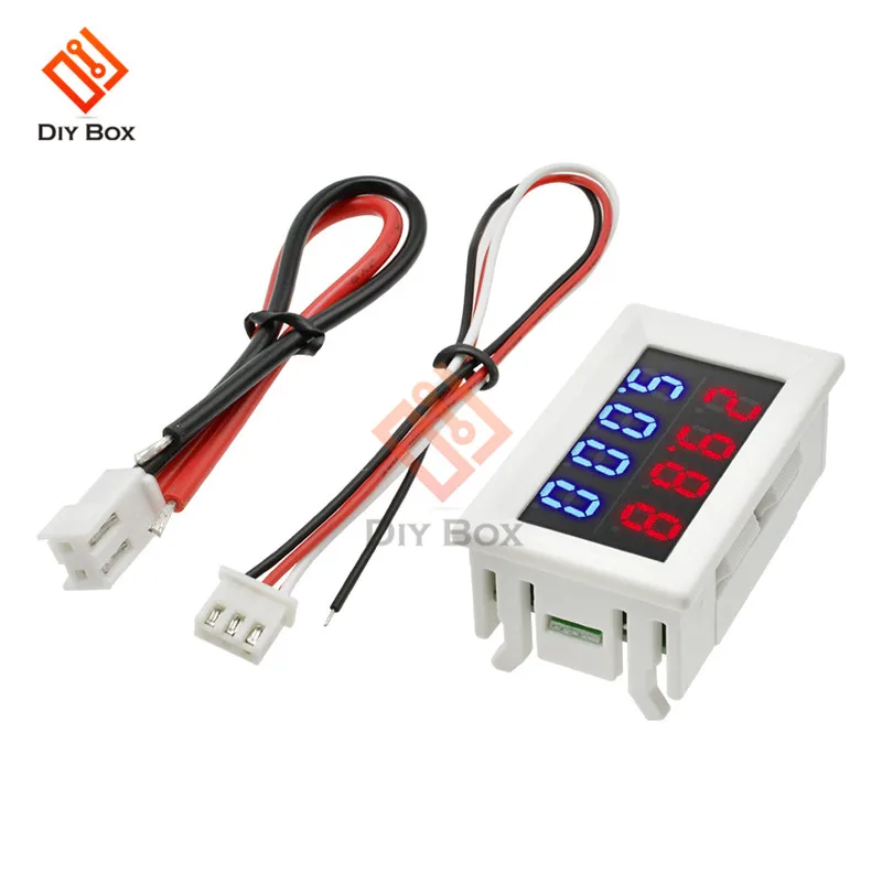 red blue 100V 10A DC100V 200V 10A цифровой вольтметр Амперметр Красный Синий 4 бит двойной светодиодный дисплей Высокоточный измеритель тока с 5 проводами - Цвет: red blue 100V 10A
