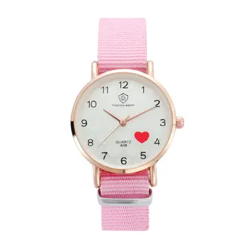 

High Quality Digital Heart shape of Watch Boys Girl Kids Students Gift Fabric Strap Learn Time Tutor Student Wristwatch