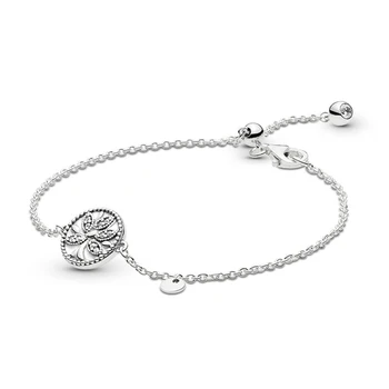 

2019 NEW 100% 925 Sterling Silver Tree of Life Bracelet For DIY Europe Women Beaded Original Fashion Girl Jewelry Gift
