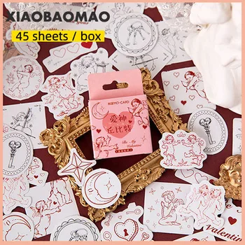 

45Pcs Kawaii Cupid God of Love Stationery Sticker Adhesive Paper Flake Lovely Label Sticker Scrapbooking Stationery Stationery