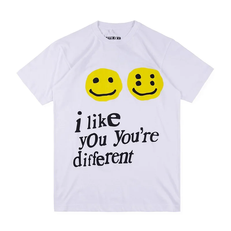 19SS CPFM XYZ футболка с граффити улыбающееся лицо CPFM.XYZ W.W.C.D I LIKE YOU Kanye West хип-хоп