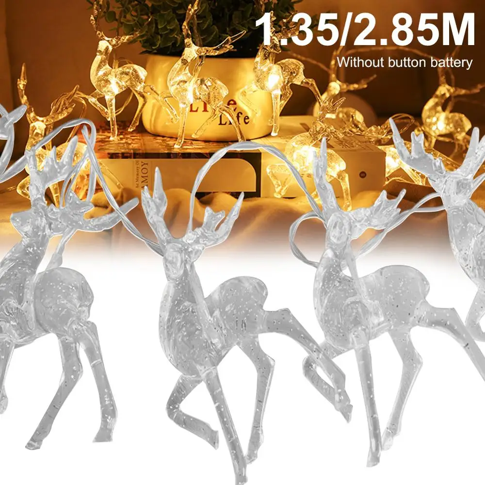 

10/20 LED Elk Light String Twinkle Garlands Battery Powered Christmas Lamp Holiday Party Wedding Decorative Fairy Lights