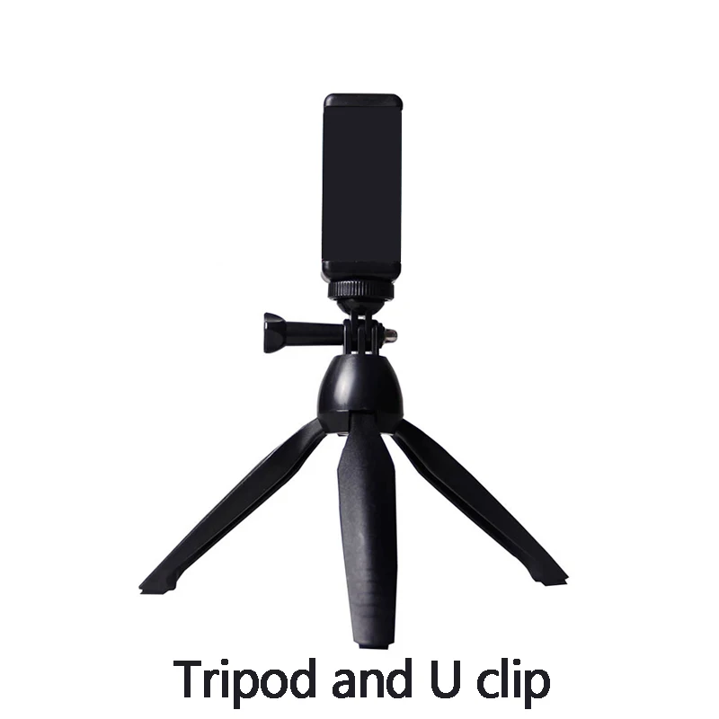 Tripod and U clip Штатив кронштейн для iPhone samsung Xiaomi huawei Мобильный телефон Смартфон Штатив для Gopro 8 держатель камеры штативы общего назначения - Цвет: Tripod and U clip