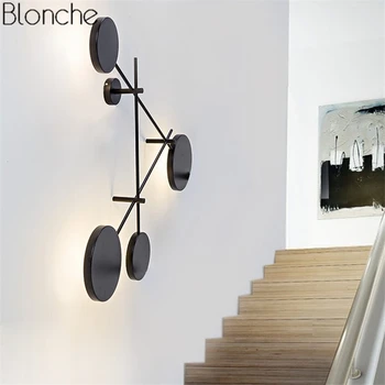 

Sale Round Ring Wall Lamp Led Wall Sconce DIY Black/gold Metal Lights for Living Room Stair Light Bedroom Loft Decor Luminaire