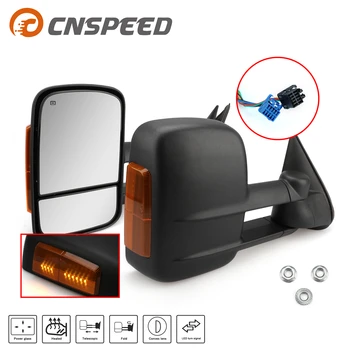 

Tow Mirrors Power Heated Defrost LED Turn Signals for 03-06 Chevy Silverado GMC Sierra With Blind Spot Mirror