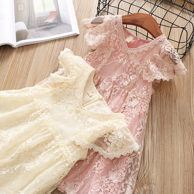Sodawn/ летнее платье для девочек; новое платье принцессы для девочек; кружевные платья с рукавами-крылышками; платье для маленьких девочек; одежда для малышей