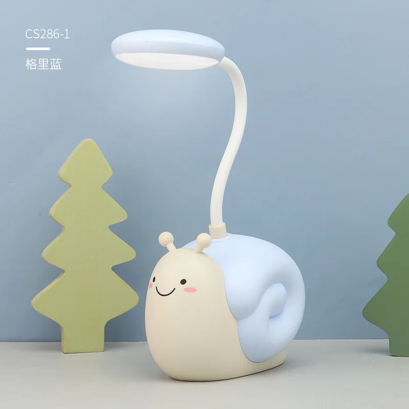 New Cute Fun Snail Desk Lamp Pen Holder Led Students And Children Reading And Learning Small Desk Lamp USB Charging Night Lamp star wars night light Night Lights