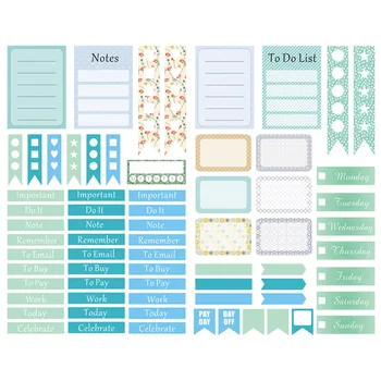 

1 PCS Blue Study Work Plan DIY Precut Decoration Scrapbook Stationery Diary Sticker Planner Cute Label Travel Stickers