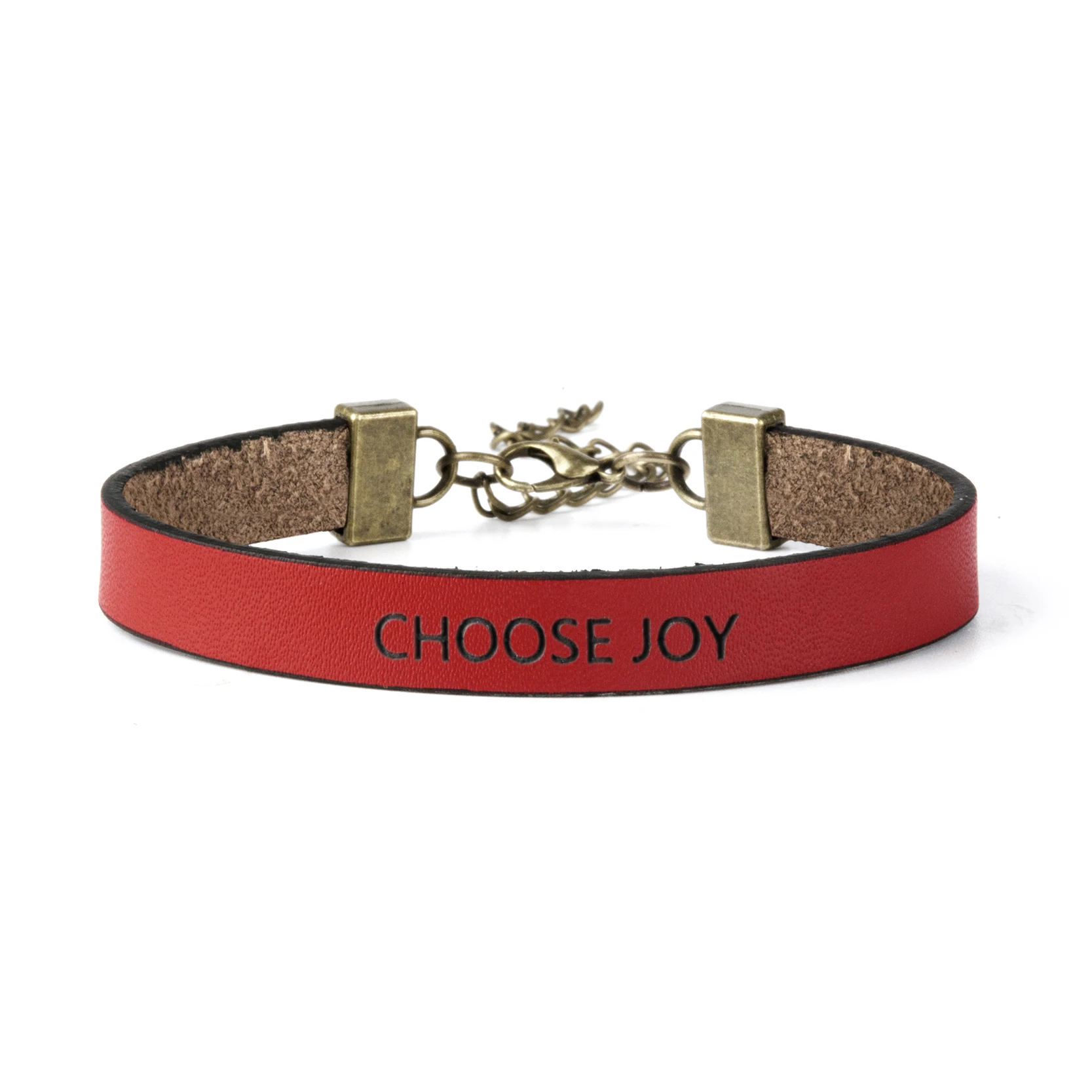 Red Выберите JOY браслет из натуральной кожи для женщин, Индивидуальные ювелирные изделия, лучший друг, унисекс, подарок, Панк гравировка, Винтажные Ювелирные Изделия - Окраска металла: Red
