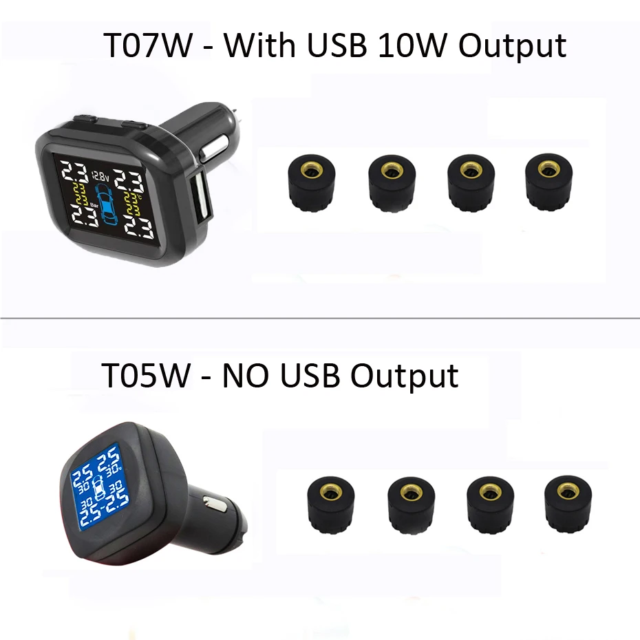 Система контроля давления в шинах Visture TPMS с USB выходом 10 Вт внешний внутренний