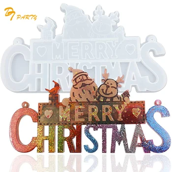 

Mostof Merry Christmas Epoxy Resin Silicone Mold for Xmas Porch Sign Hanging, Indoor Outdoor Decoration
