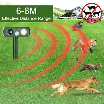 

6 - 8 m Cat Dog Ultrasonic Repellent Outdoor Solar Powered Animal Repeller Deterrent Scarer Pest Control Mouses Repeller