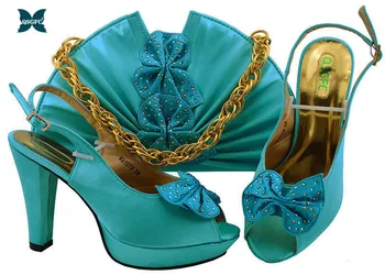 

2019 Hot Sale African Nigerian Party Dress Fashion Italian design Bag and Shoes And Purse Set Super high heel