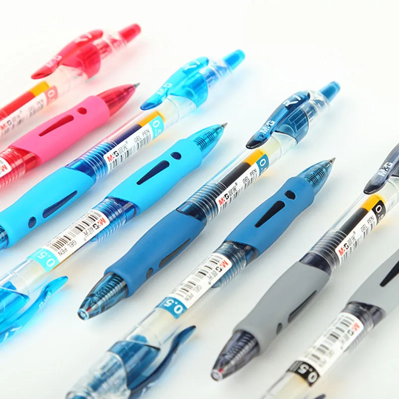 

4pcs/lot 0.5mm Press Gel Pen Kawaii Black Blue Red Ink Pens for Office School Writing Supplies Student Stationery Gifts